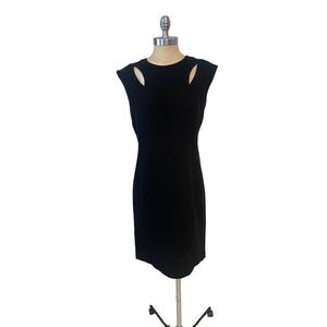 NWT Elie Tahari Black Sleeveless Cut Out Stretch Crepe Dress Size 8 $328